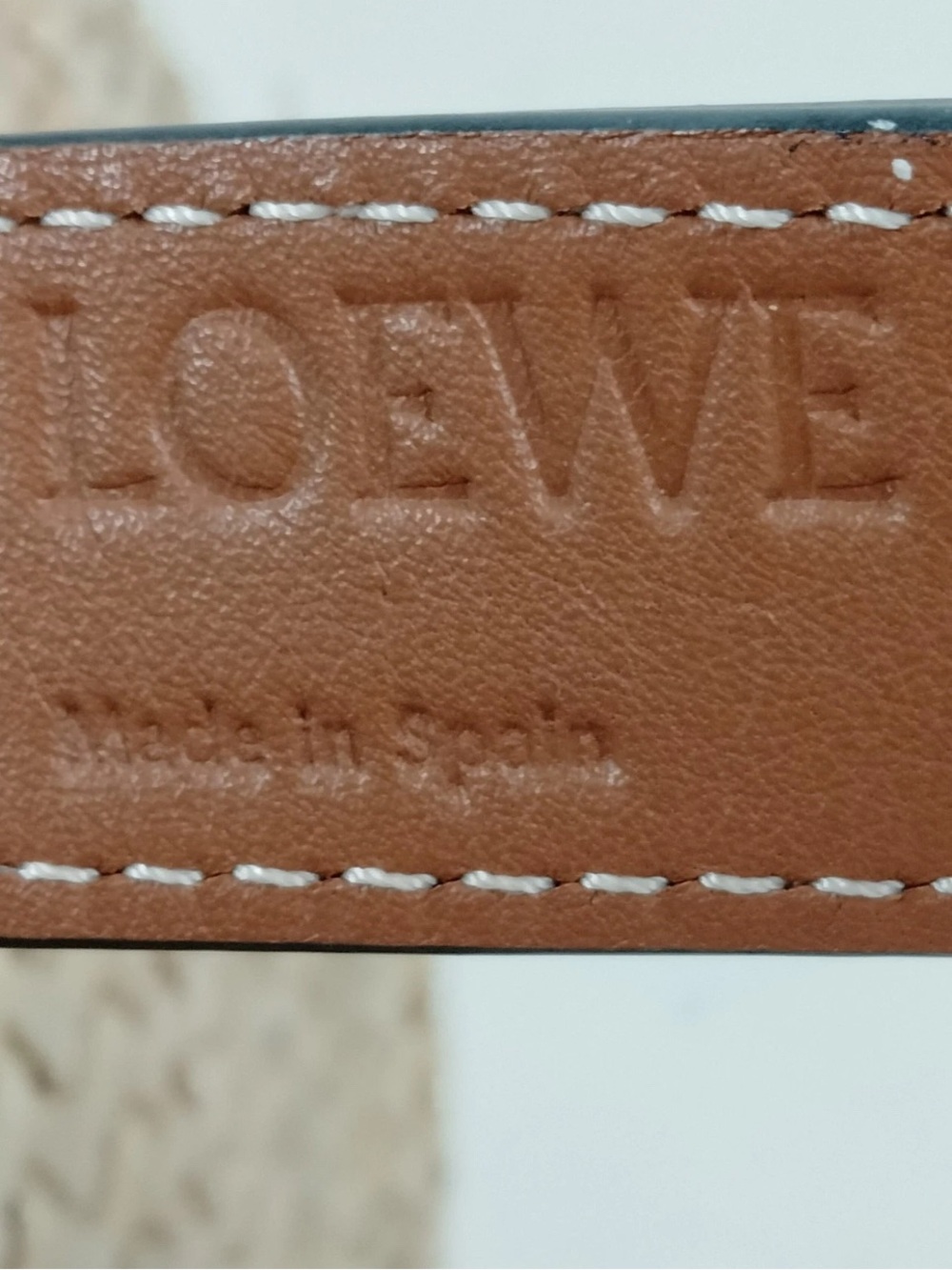 LOEWE Medium Basket Bag Palm Leaf & Calfskin Tan Brown Tote Spain - Picture 9 of 9